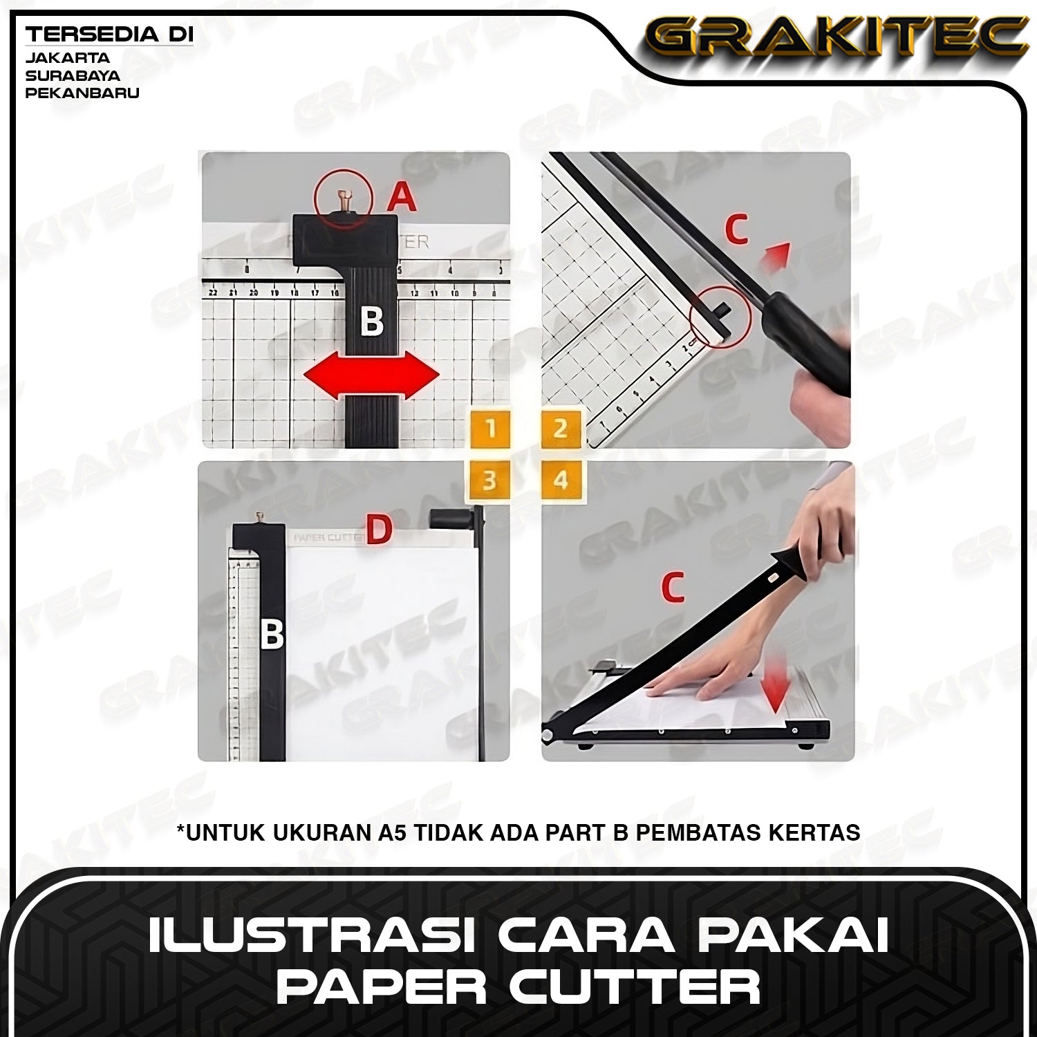 Paper Cutter Mini A5 Alat Potong Kertas HVS, Sticker, Dos, PVC ID Card, Yellow Board, Art Paper, Vinyl. Bontax Camel, Kertas